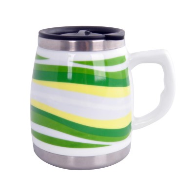 Andoutdoor AND325A İçi Çelik Dışı Desenli Seramik Kupa Mug-Andoutdoor