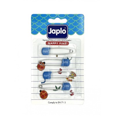 Japlo Emniyetli Çengelli Bebek İğnesi 4'lü - Mavi-Japlo Japlo Emniyetli Çengelli Bebek İğnesi 4'lü - Mavi-Japlo