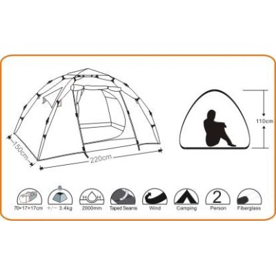 Wildland Mini Moon Nest 200 3 Mevsim 2 Kişilik Kamp Çadırı-Wildland