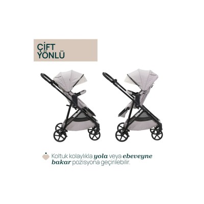 Chicco Seety Çift Yönlü Bebek Arabası - Florence Beige-Chicco Chicco Seety Çift Yönlü Bebek Arabası - Florence Beige-Chicco