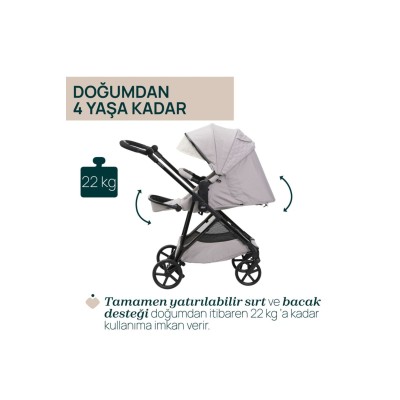 Chicco Seety Çift Yönlü Bebek Arabası - Florence Beige-Chicco Chicco Seety Çift Yönlü Bebek Arabası - Florence Beige-Chicco