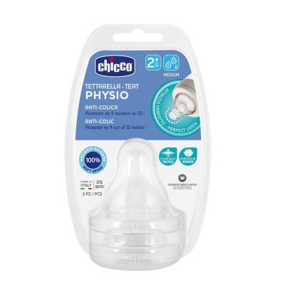 Chicco Wellbeing Silikon 2'li Biberon Emziği 2 ay+-Chicco Chicco Wellbeing Silikon 2'li Biberon Emziği 2 ay+-Chicco