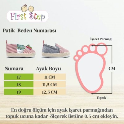 First Step Kedi Nakışlı Çizgili Patik - Kırmızı 12-16 Ay / No.19-First Step First Step Kedi Nakışlı Çizgili Patik - Kırmızı 12-16 Ay / No.19-First Step