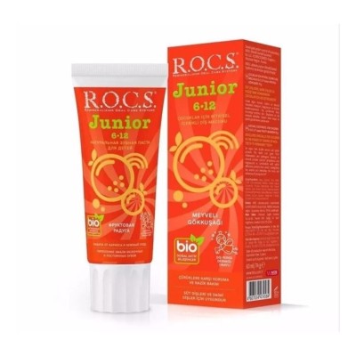 Rocs Junior Meyveli Gökkuşağı 6-12 Yaş Florürsüz Diş Macunu 74 ml-ROCS Rocs Junior Meyveli Gökkuşağı 6-12 Yaş Florürsüz Diş Macunu 74 ml-ROCS