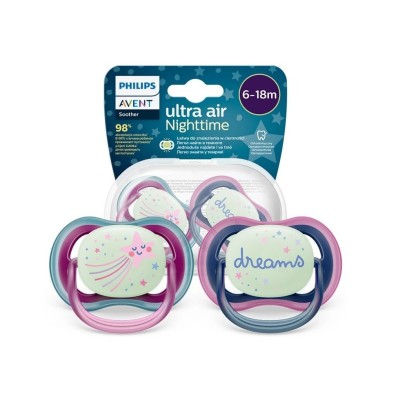 Philips Avent Ultra Air Night Karanlıkta Parlar Gece Emziği 6-18 ay Kız-Philips Avent Philips Avent Ultra Air Night Karanlıkta Parlar Gece Emziği 6-18 ay Kız-Philips Avent