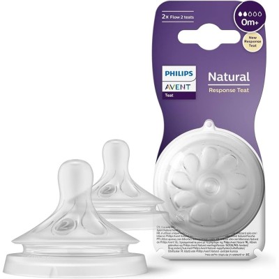 Philips Avent Natural Response 2'li Biberon Emziği, 2 Numara, 0 Ay+-Philips Avent Philips Avent Natural Response 2'li Biberon Emziği, 2 Numara, 0 Ay+-Philips Avent