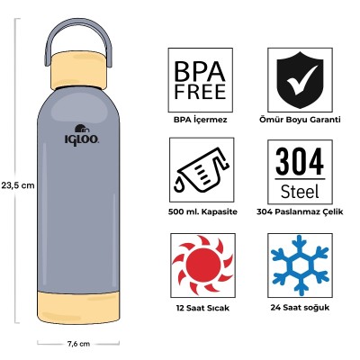 Igloo Hydrate Pro Termos 500ml-MAVİ-Igloo Igloo Hydrate Pro Termos 500ml-MAVİ-Igloo