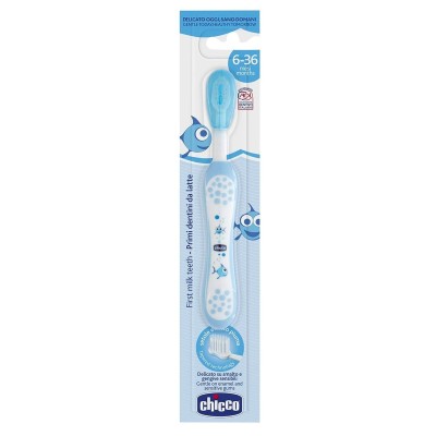 Chicco İlk Süt Dişi Fırçası Mavi 6-36 Ay-Chicco Chicco İlk Süt Dişi Fırçası Mavi 6-36 Ay-Chicco