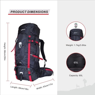 QuickUP Hiking Sırt Çantası 65 Litre-SİYAH-Quick Up