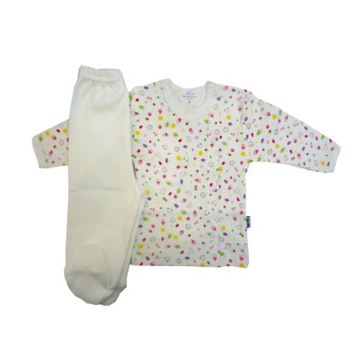 Sema Baby Bebek Pijama Takımı 0-3 Ay - Krem-Sema Baby