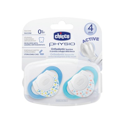 Chicco Physio Silikon Emzik 4m+ 2'li - Mavi-Chicco