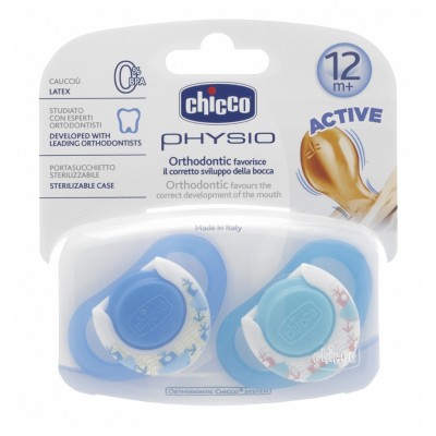 Chicco 2 li Physio Kauçuk Emzik 12 ay+ Erkek-Chicco