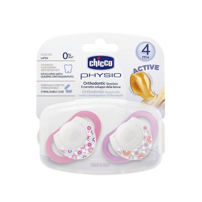 Chicco Physio Kauçuk Emzik 4+ ay - Pembe-Chicco