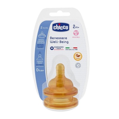 Chicco Biberon Emziği 2 ay+Akış Ayarlı 2li kauçuk-Chicco