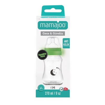 Mamajoo Gece & Gündüz Biberonu 270 ml & Anti-Kolik Biberon Emziği No:2 / M-Mamajoo