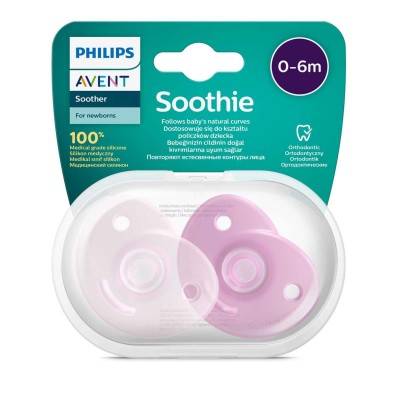 Philips Avent Soothie Ortodontik Saklama Kutulu 2li Emzik 0-6 Ay - Kız-Philips Avent