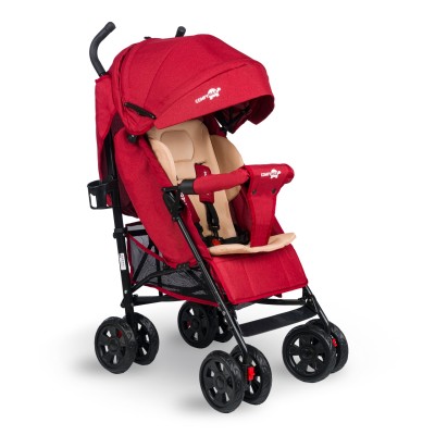 Comfymax Tam Yatar Baston Bebek Arabası – Dark Red-Comfymax