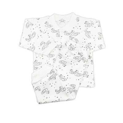 Sema Baby Sevimli Kuğu Bebek Pijama Takımı 0-3 Ay-Sema Baby