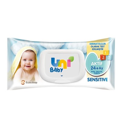 Uni Baby Aktif Sensitive Bebek Islak Mendil 24+ Ay 52 Adet-Uni Baby