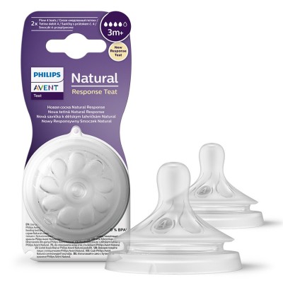 Philips Avent Natural Response 2'li Biberon Emziği, 4 Numara, 3 Ay+-Philips Avent