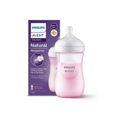 Philips Avent Natural Response PP Pembe Biberon 1+ Ay 260 ml SCY903/11-Philips Avent