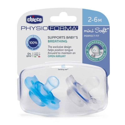 Chicco PhysioForma Mini Soft 2'li Emzik 2-6 Ay Erkek-Chicco