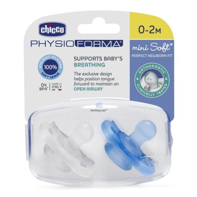 Chicco PhysioForma Mini Soft 2'li Emzik 0-2 Ay Erkek-Chicco