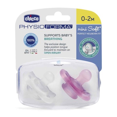 Chicco PhysioForma Mini Soft 2'li Emzik 0-2 Ay Kız-Chicco