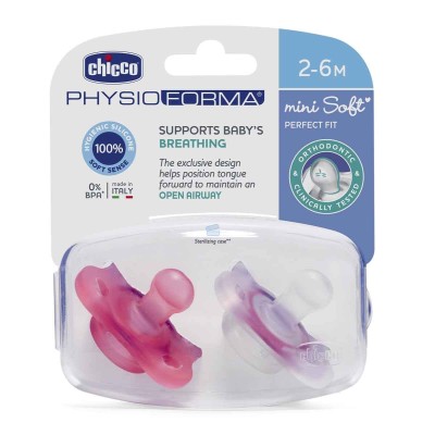 Chicco PhysioForma Mini Soft 2'li Emzik 2-6 Ay Kız-Chicco