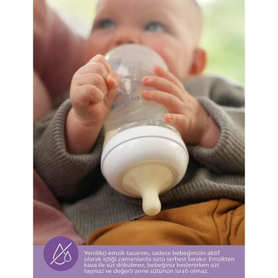 Philips Avent Natural Response PP 2'li Biberon Seti, 1+ Ay 260ml SYC903/02-Philips Avent