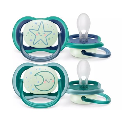 Philips Avent Ultra Air Night Karanlıkta Parlar Gece Emziği 6-18 ay Erkek SCF376/13-Philips Avent