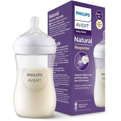 Philips Avent Natural Response PP Biberon 1 Ay+ 260 ml, Tepkili Biberon Emziği SCY903/01-Philips Avent