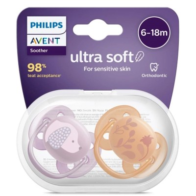 Philips Avent Ultra Soft Yumuşak 2li Emzik 6-18 Ay - SCF091/18-Philips Avent