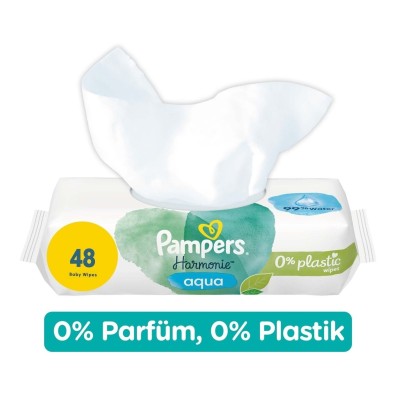 Prima Pampers Harmonie Aqua Yenidoğan Islak Havlu 48x15 Adet (720 Yaprak)-Prima