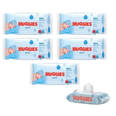 Huggies Pure Yenidoğan Hassas Islak Havlu 72 Yaprak 5'li Paket (432 Yaprak)-Huggies