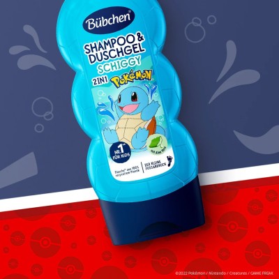 Bübchen Çocuk Şampuan&Duş Jeli 2 in 1 Pokemon Schiggy 230 ml-BÜBCHEN