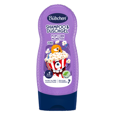 Bübchen Çocuk Şampuan&Duş Jeli 2 in 1 Popcorn Monster 230 ml-BÜBCHEN