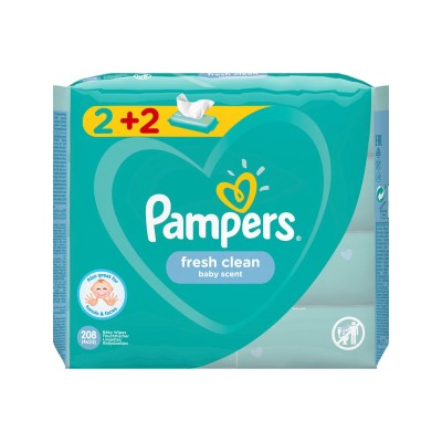 Prima Pampers Baby Yenidoğan Fresh Clean Islak Havlu 52x4 Adet (208 Yaprak)-Prima