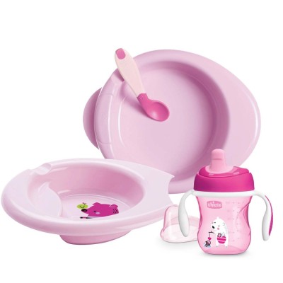 Chicco 4 Parça Beslenme Seti +6 Ay - Kız-Chicco