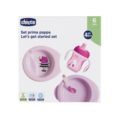 Chicco 4 Parça Beslenme Seti +6 Ay - Kız-Chicco