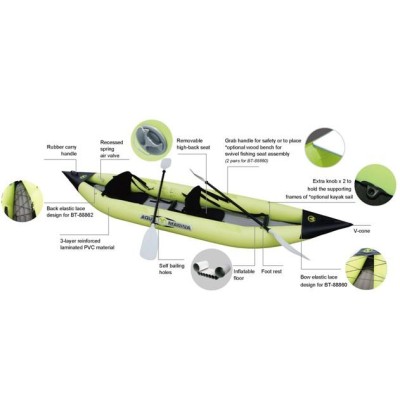 Aqua Marina K1 Advanced Kayak Inflatable Floor Kürekli-Aqua Marina