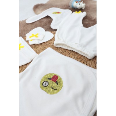 Sema Baby 5 Parça Hastane Çıkışı Zıbın Seti 0-3 Ay-Sema Baby Sema Baby 5 Parça Hastane Çıkışı Zıbın Seti 0-3 Ay-Sema Baby