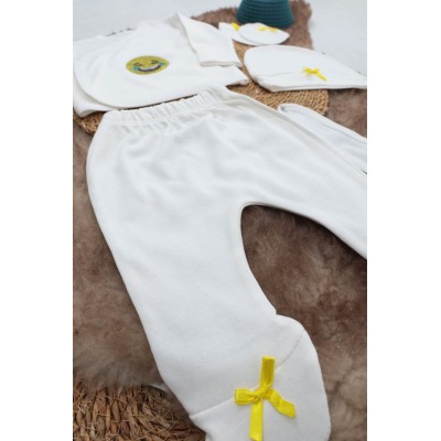 Sema Baby 5 Parça Gülen Surat Hastane Çıkışı Zıbın Seti 0-3 Ay-Sema Baby Sema Baby 5 Parça Gülen Surat Hastane Çıkışı Zıbın Seti 0-3 Ay-Sema Baby