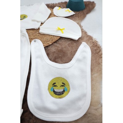 Sema Baby 5 Parça Gülen Surat Hastane Çıkışı Zıbın Seti 0-3 Ay-Sema Baby Sema Baby 5 Parça Gülen Surat Hastane Çıkışı Zıbın Seti 0-3 Ay-Sema Baby