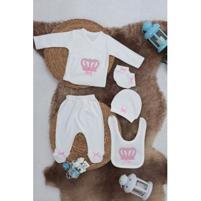 Sema Baby 5 Parça Hastane Çıkışı Zıbın Seti 0-3 Ay - Princess-Sema Baby Sema Baby 5 Parça Hastane Çıkışı Zıbın Seti 0-3 Ay - Princess-Sema Baby