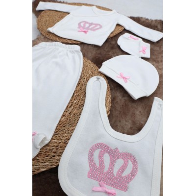 Sema Baby 5 Parça Hastane Çıkışı Zıbın Seti 0-3 Ay - Princess-Sema Baby Sema Baby 5 Parça Hastane Çıkışı Zıbın Seti 0-3 Ay - Princess-Sema Baby