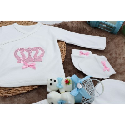 Sema Baby 5 Parça Hastane Çıkışı Zıbın Seti 0-3 Ay - Princess-Sema Baby Sema Baby 5 Parça Hastane Çıkışı Zıbın Seti 0-3 Ay - Princess-Sema Baby