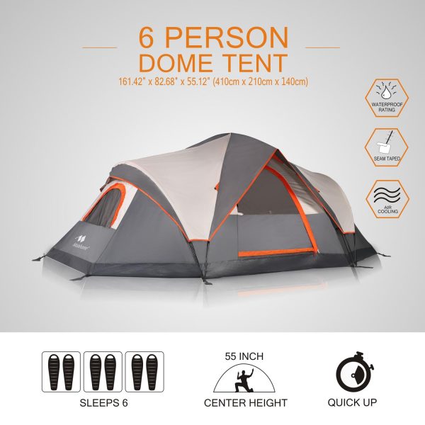 MobiHome DomeHike 6 Kişilik Otomatik Çadır-GRİ - Görsel 4