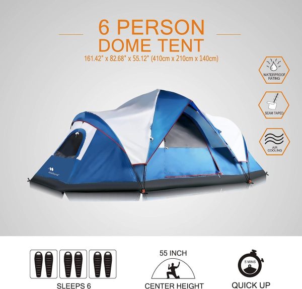 MobiHome DomeHike 6 Kişilik Otomatik Çadır-MAVİ - Görsel 3